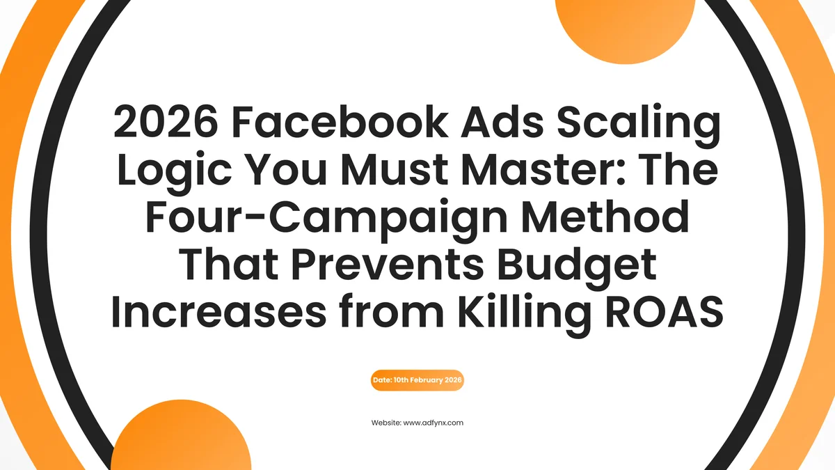 2026 Facebook Ads Scaling Logic You Must Master: The Four-Campaign Method That Prevents Budget Increases from Killing ROAS
